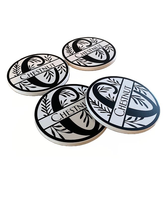 Monogrammed Ceramic Coasters