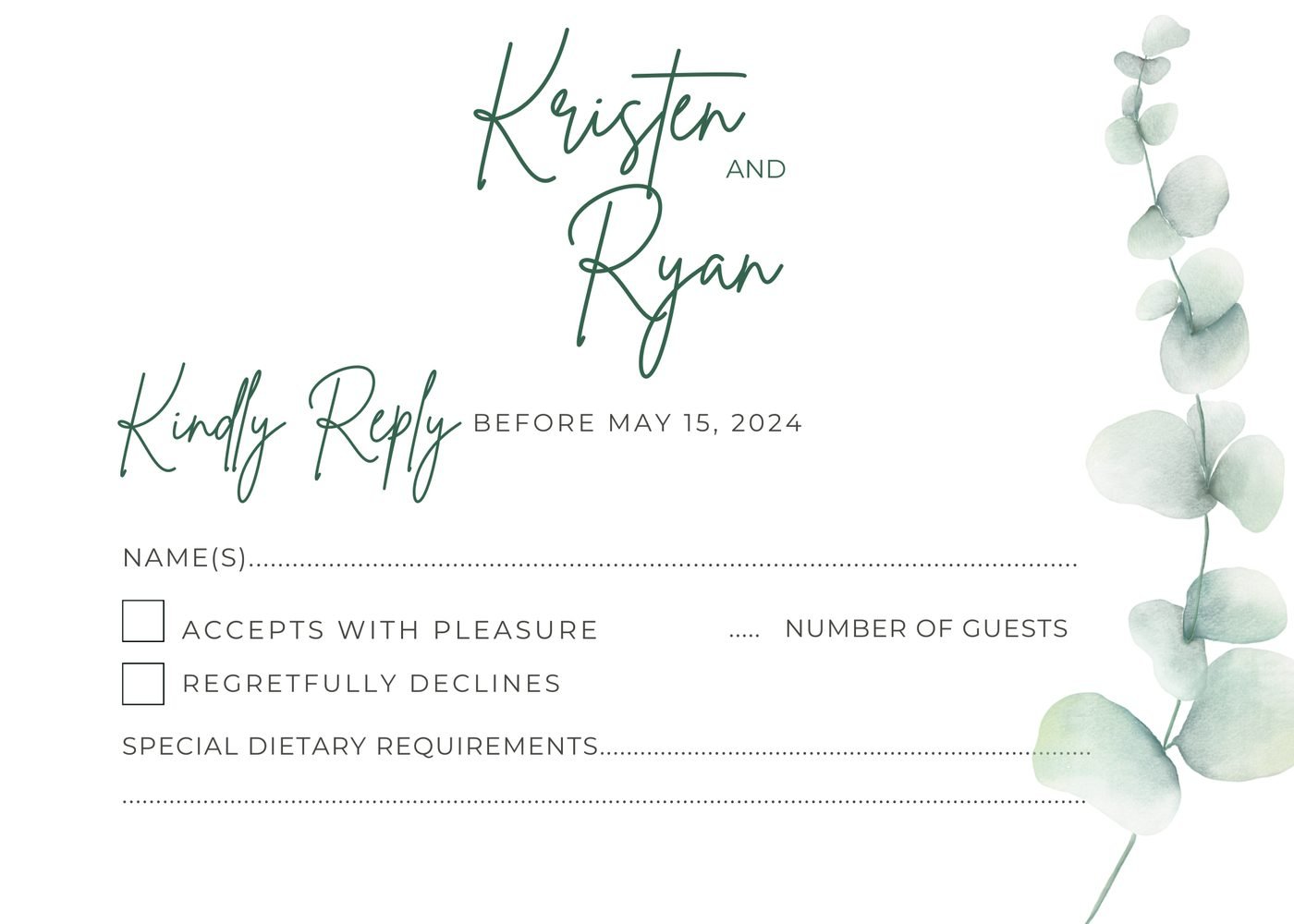 Wedding RSVP Card